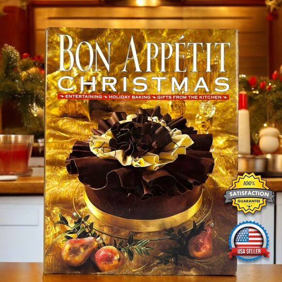 Bon Appetit Christmas: Party Entertaining Cookbook Book Hardcover w/ DJ *FLAWS* - Picture 1 of 16